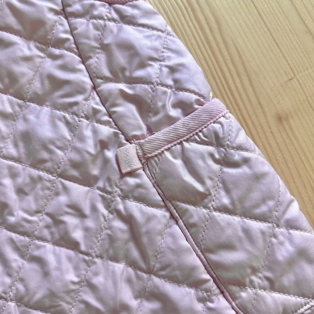Pastel pink quilted Ralph Lauren sleeveless pinafore jumper dress size 9M